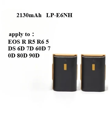 2130mAh LP-E6NH Camera Battery Suitable for Canon EOS R5 R6 5D Mark IV III 6D 80D 90D Full-length Endurance Digital Battery