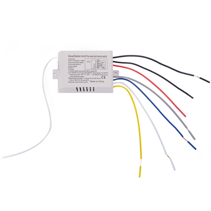 ワイヤレスリモコン付き4方向ライトスイッチ,デジタルリモコン,オン/オフ,220v