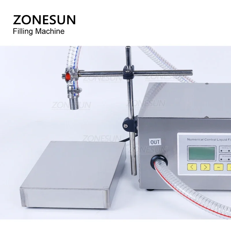 ZONESUN مضخة الحجاب الحاجز السائلة شبه الأوتوماتيكية زيت الطعام زجاجة المياه حشو الحليب وزنها وآلة تعبئة