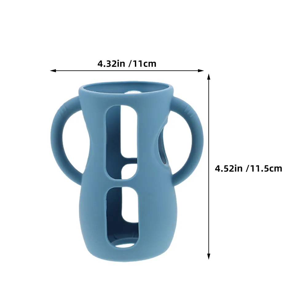 2Pcs Baby Bottle Sleeve Silicone Protective Cover Anti-Breaking Compatible Feeding Bottle Protector