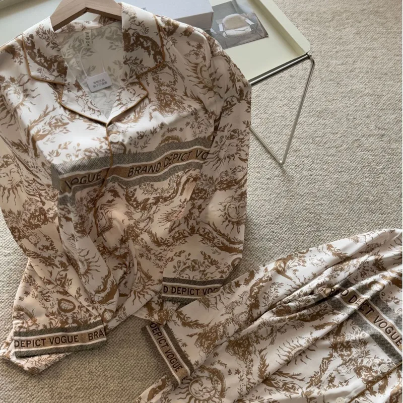 2025-automne-hiver-glod-luxe-haut-de-gamme-glace-soie-pyjamas-femmes-a-manches-longues-pantalon-encre-impression-deux-pieces-ensemble-vetements-de-nuit-vetements-de-detente