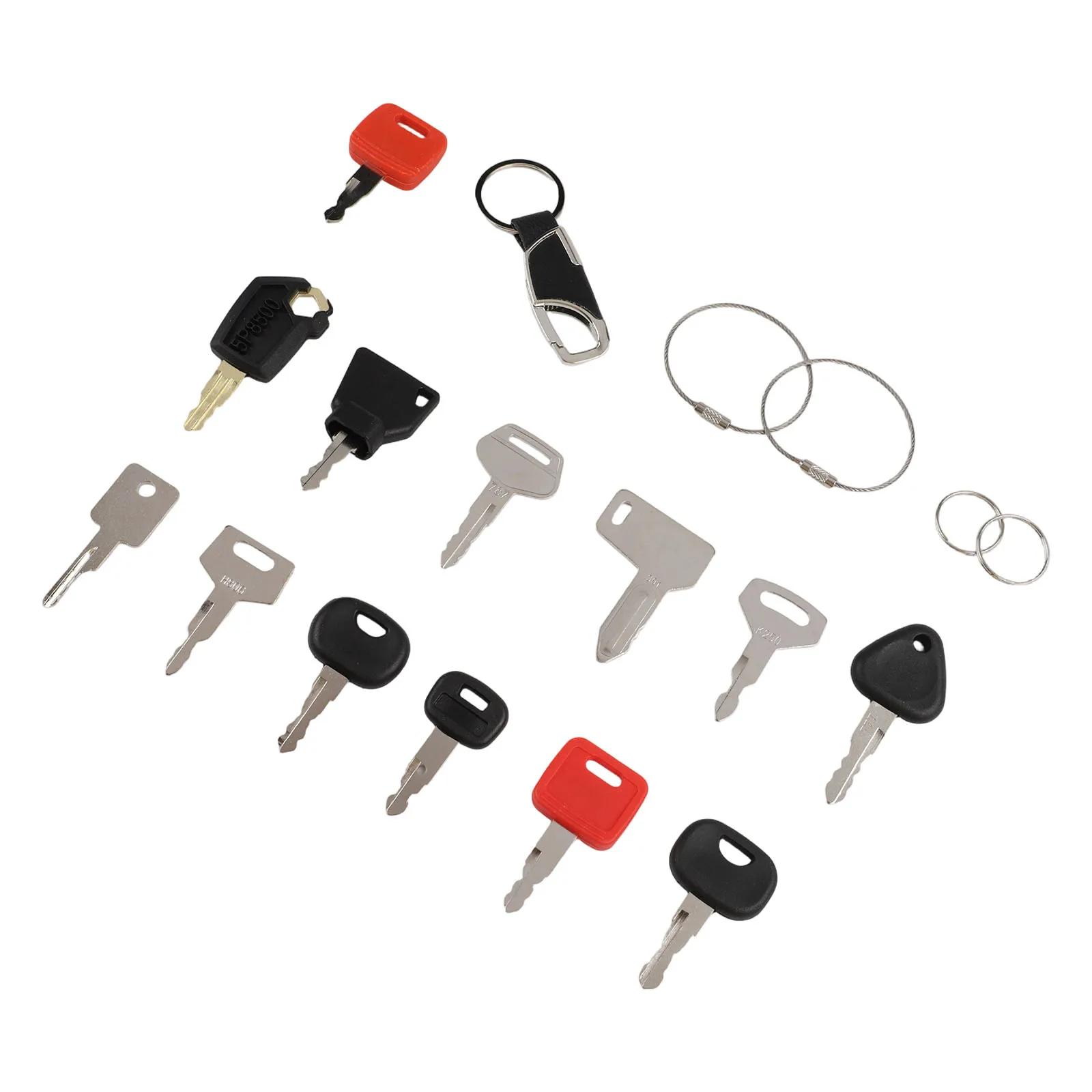 13Pcs Ignition Key Set For Construction Machinery Tractors And Excavators Replacement Keys With Keychain Installation Tools