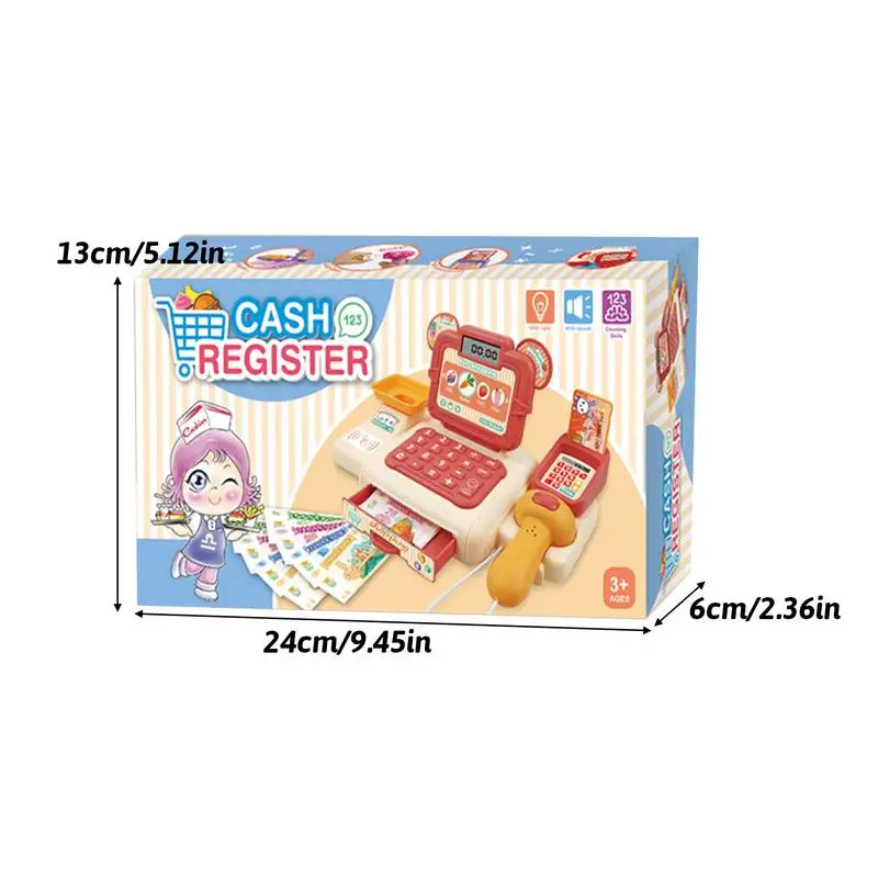 Children's Supermarket Cash Register Calculator Scan Shopping Card Cash Register Role Play Game Set For Kids Birthday Gifts