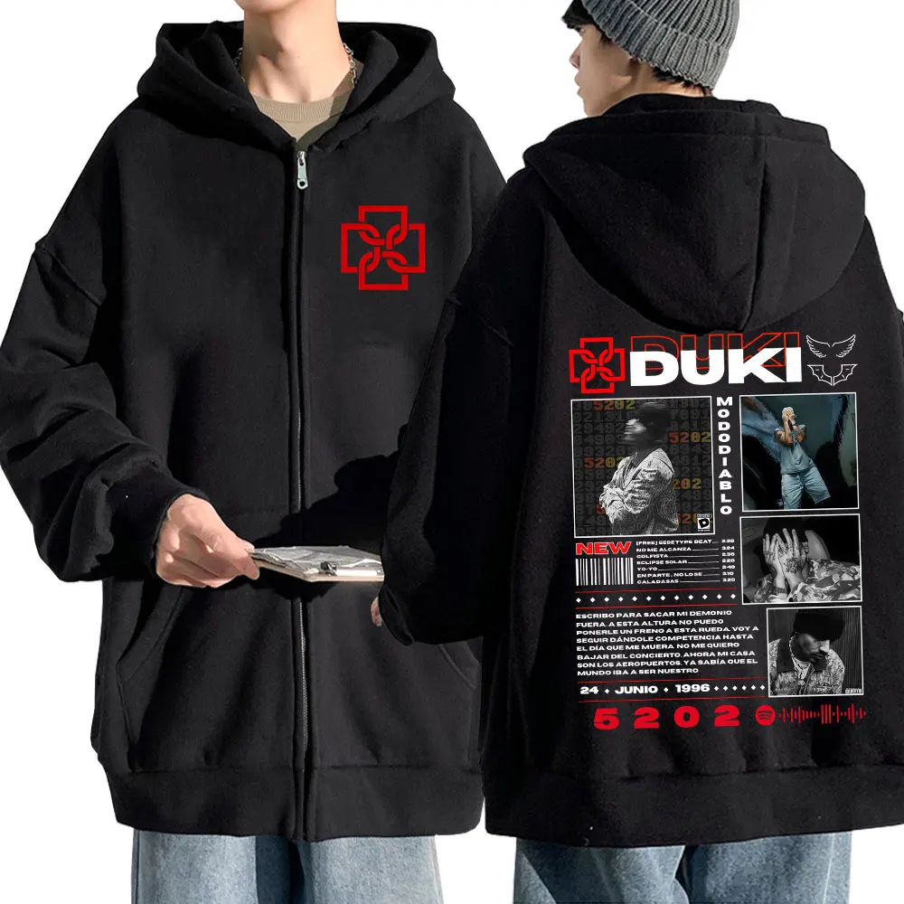 مغني الراب دوكي 5202 MIXTAPE ألبوم سستة هوديس الرجال النساء الملابس زمم بلوزات الصوف عادية المتضخم البلوفرات جاكيتات #1