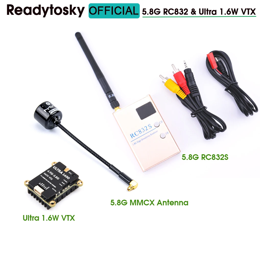 RC832 Receiver & Ultra 1W6 5.8GHZ 56CH 1600mW 1.6W FPV VTX Transmitter for RC FPV Drone Long Range Frame Quadcopter