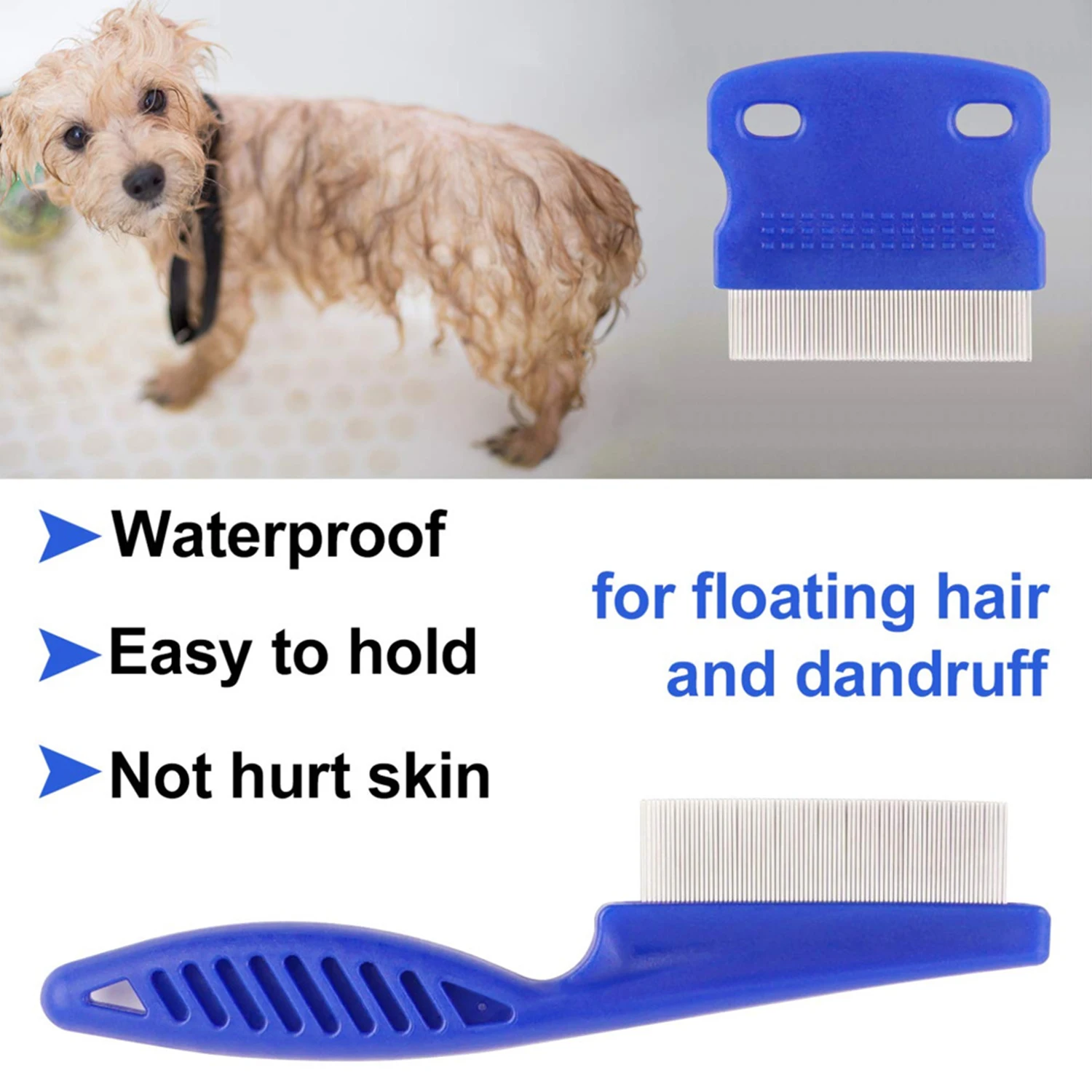 6 Pcs/set Pet Flea Comb Stainless Steel Head Lice Comb Fine Tooth Dogs Cats Grooming Combs Dematting Tool Pet Tear Stain Remove