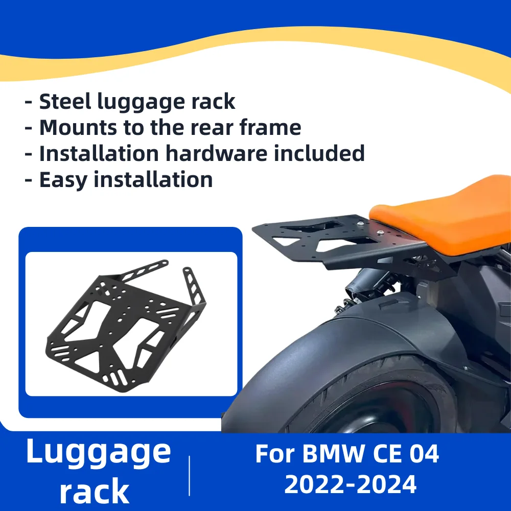 Motorcycle Luggage Rack For BMW CE 04 2022-2024 Steel Tail Box Carrier Mount Bracket Easy Install Universal Top Case Holder