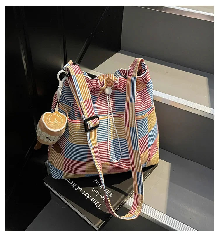 

for Women Commuting Tote Casual Versatile Crossbody Bags Korean Large Capacity Canvas Bag 2025 New