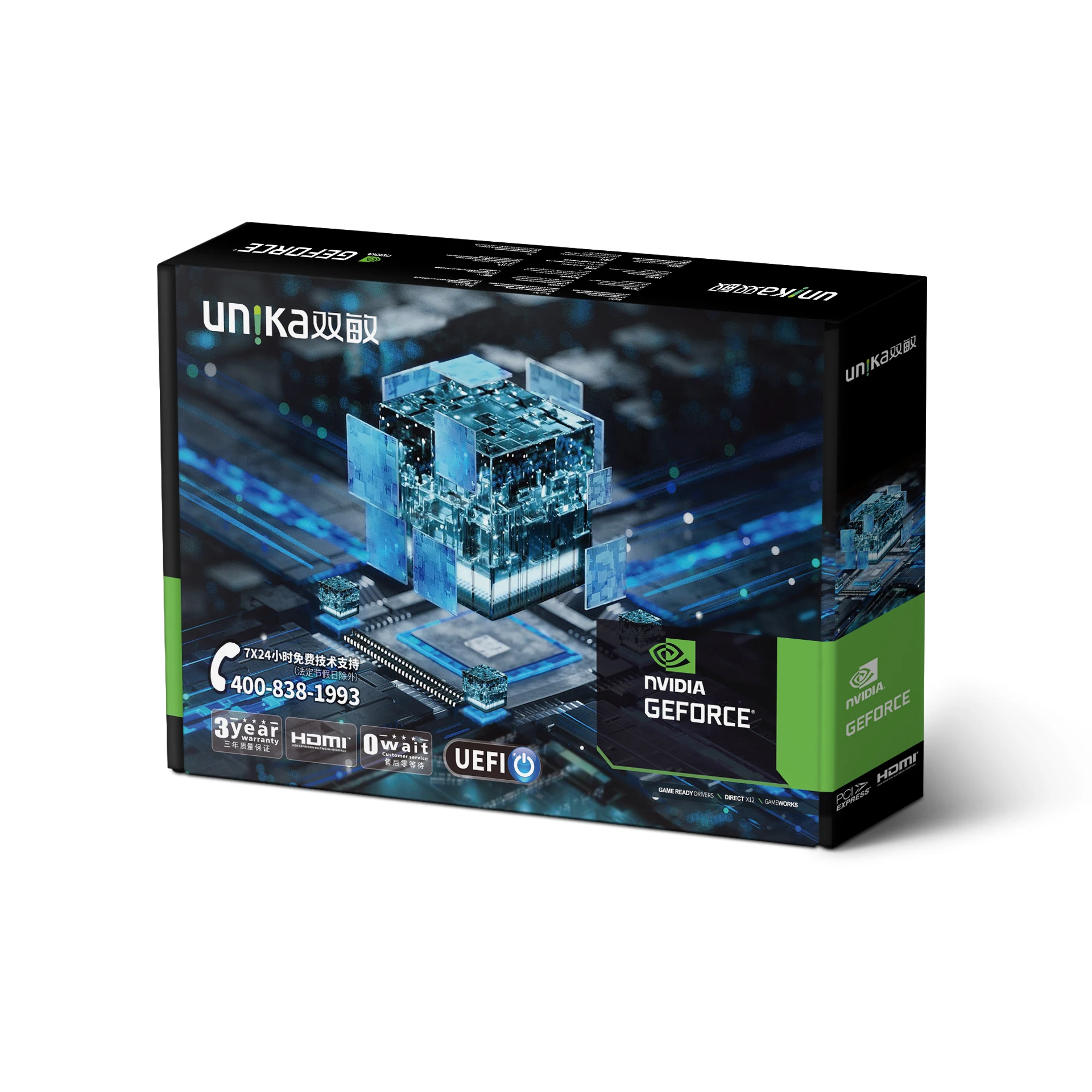 Scheda grafica UNIKA GT730 da 4GB V3 per NVIDIA GeForce serie GT730 GT 730 4GD3 grafica 128bit schede Video HDMI mappa 100% nuovo