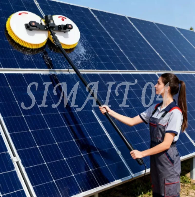 Double head solar photovoltaic panel, electric cleaning tool, aluminum alloy telescopic rod cleaning brush cleaning machine