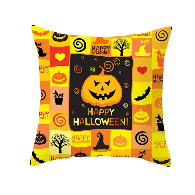 3/2/1PCS Home Decoration Pumpkin Cat Witch Halloween Happy Printing Poly Pillow Case funda de almohada