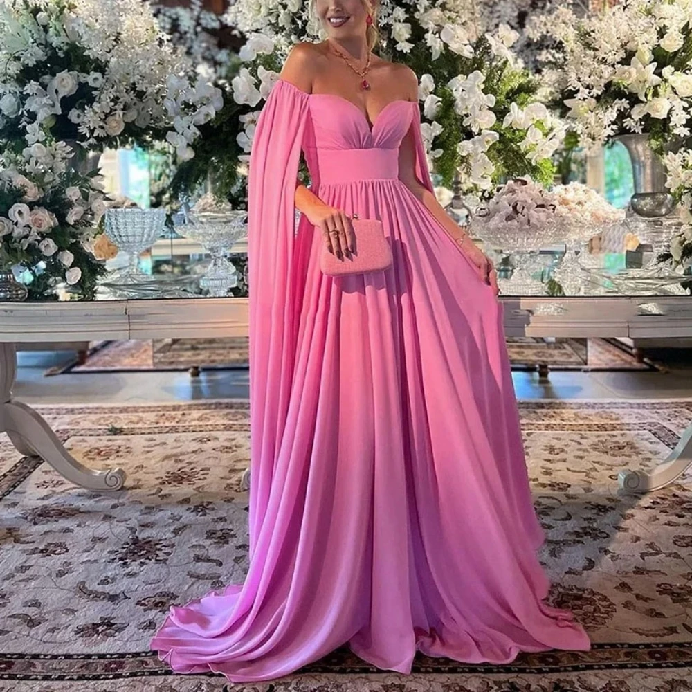 Elegant Prom Dress For Women Sweetheart Neck Off The Shoulder Evening Gowns A Line Floor Length Party Dresses فساتين سهرة