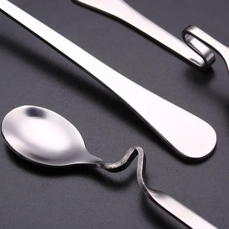 Cute Curved Spoon Teaspoon Unique Condiment Drink Hanging Tea Coffee Dessert Stainless Steel Drink Tableware