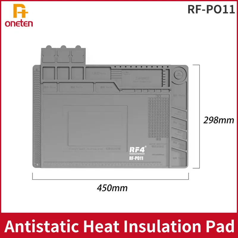 RF4 RF-PO11 Antistatic Heat Insulation Pad For Mobile Phone Motherboard Chip IC Soldering Mat With Repair Tool Parts Storage