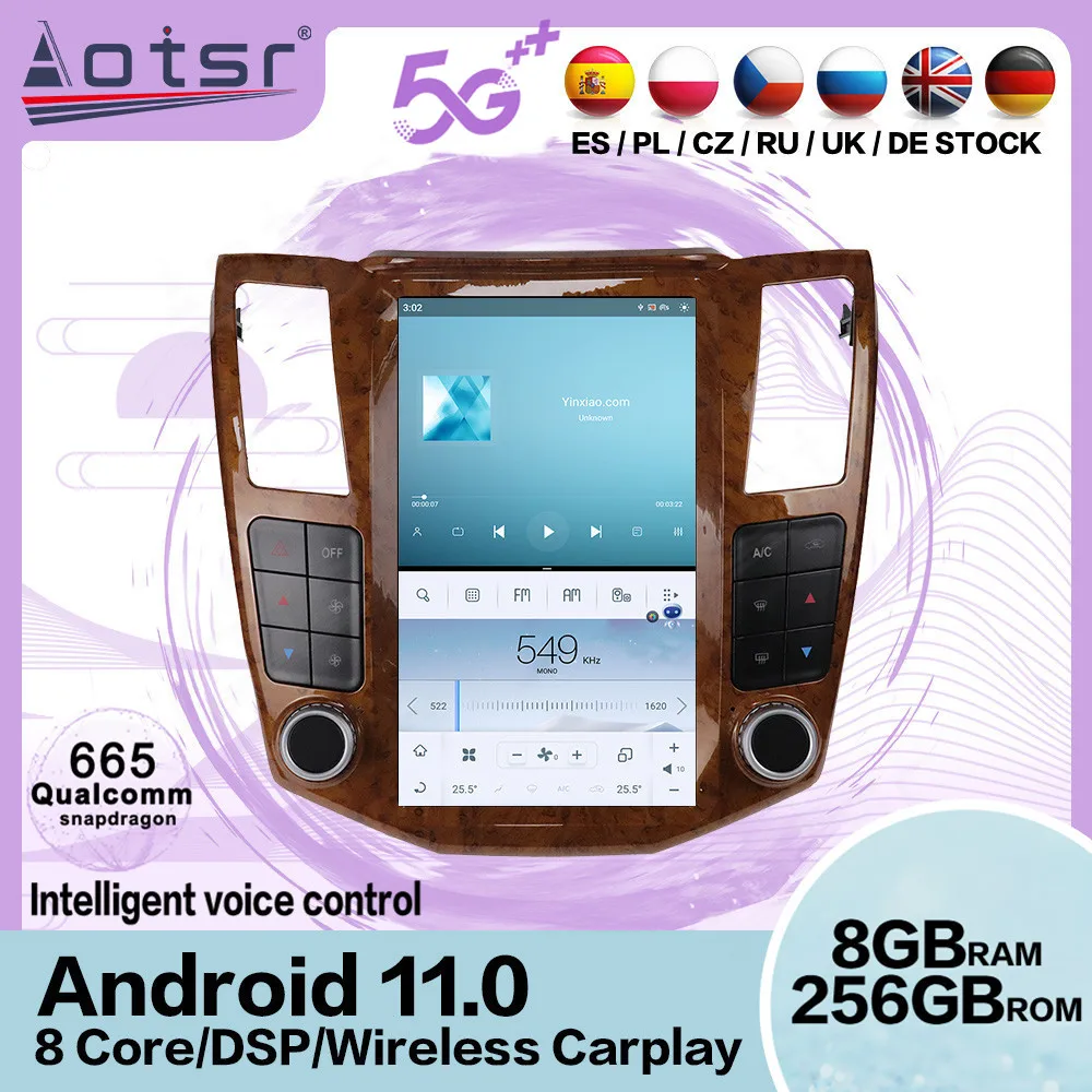 Tesa- Screen Android 11 Car Radio Receiver For Lexus RX RX300 RX330 RX350 RX400H 2004 2005 2006 2007 GPS Navigation Head Unit