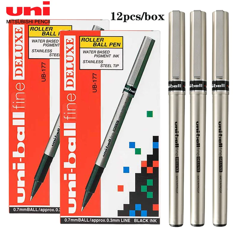 

12Pcs/Box UNI Gel Pen UB-177 Straight Liquid Roller Ball Pen 0.7mm Smooth Waterproof Quick-drying Office Accessories Stationery