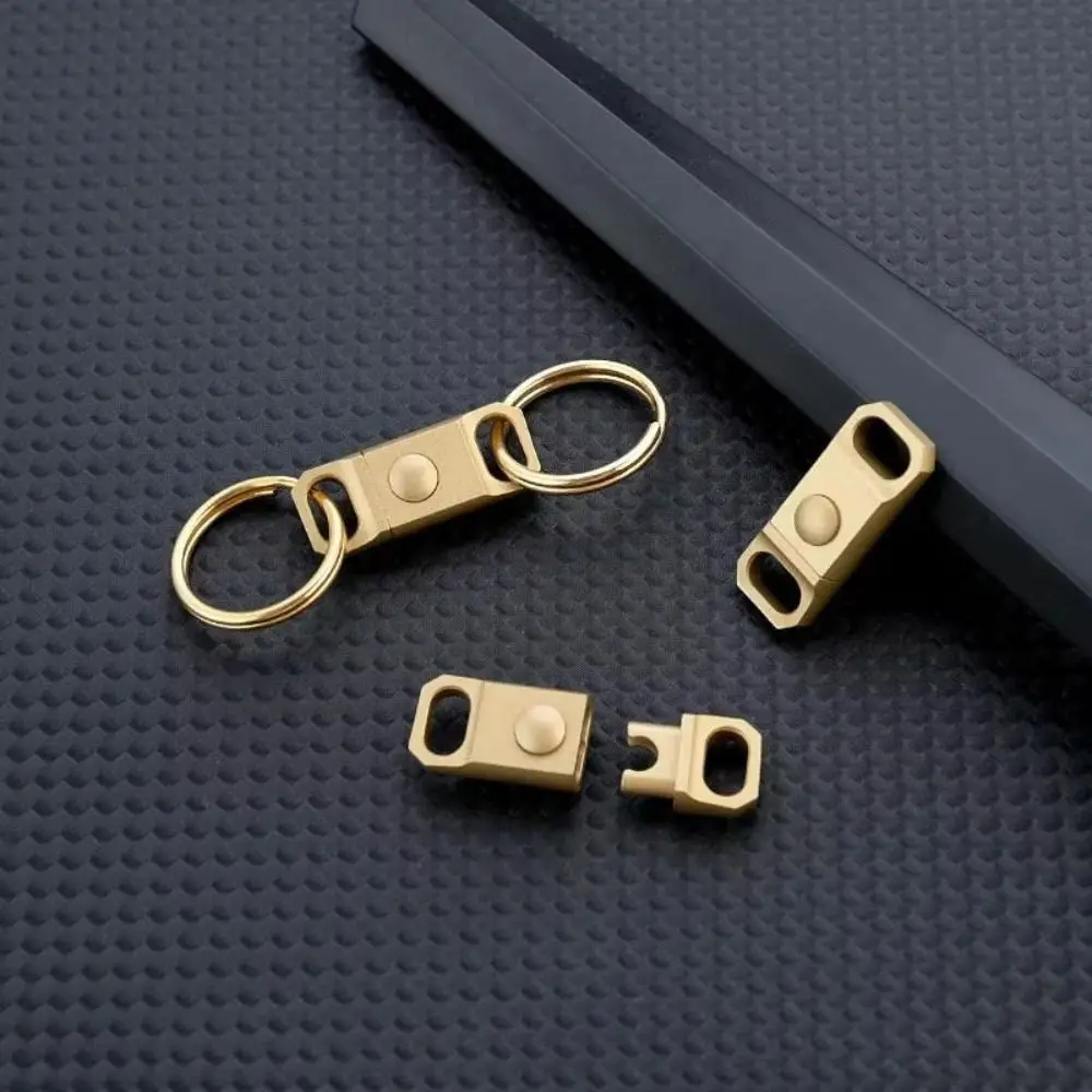 Connecting Buckle Quick Release Keyring Double Headed Quick Pull Mini Keychain Buckle Gold Color Small Brass Key Ring