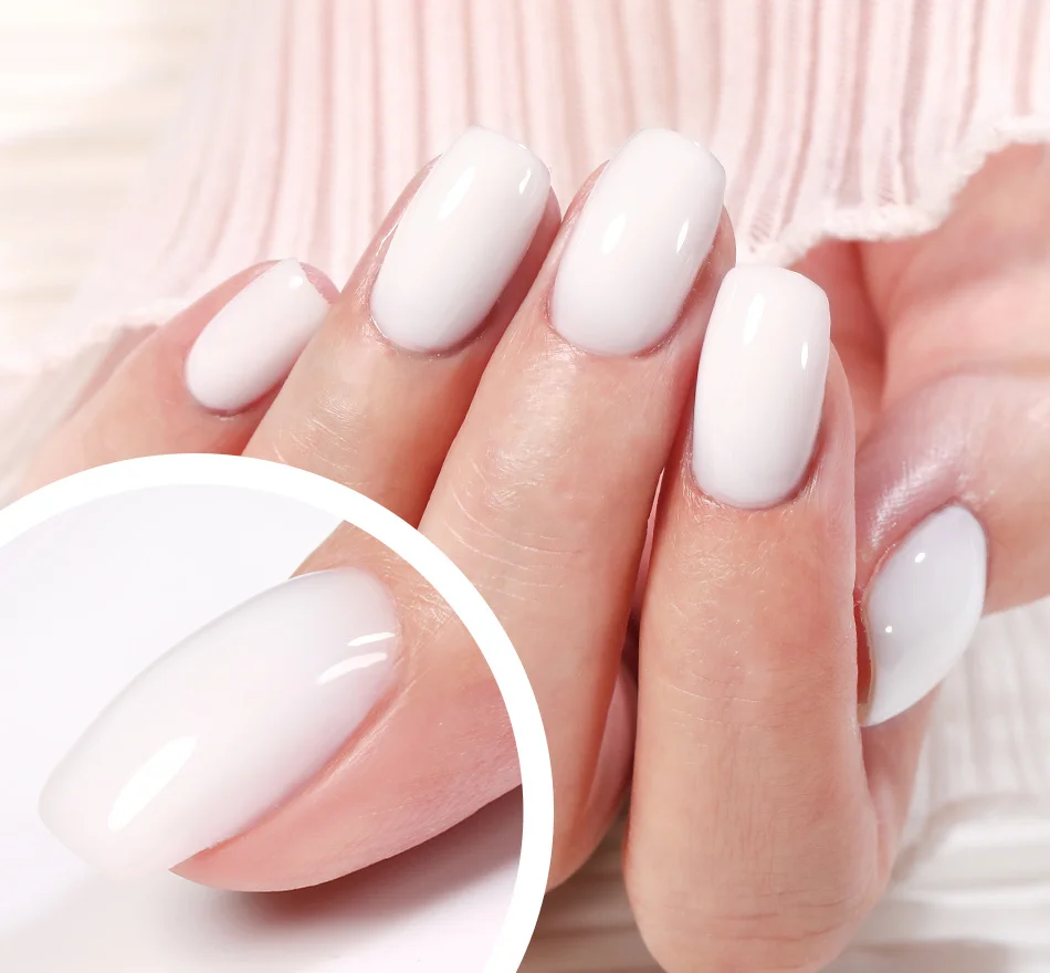 BORN PRETTY 15ml Jelly Nude Rubber Base Gel Natürlicher Milchweißer Klarer Semi-Permanenter Selbstnivellierender Soak-Off UV LED Gel-Lack – Detail 8