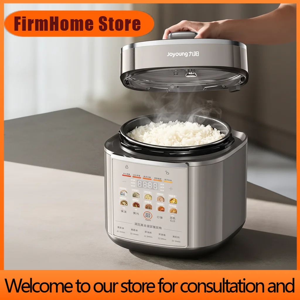 FirmHome StoreJoyoung 5L Electric Pressure Cooker With Dual Inner Pots Smart Timer Home Use 316L Stainless Steel Inner Pot Rice