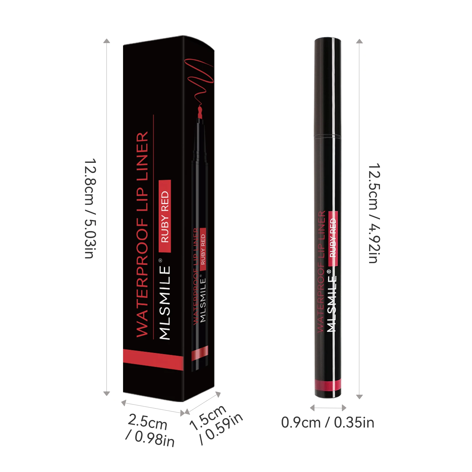 MLSMILE ดินสอเขียนขอบปากและลิปสติก 6 สี: ดีไซน์หัวปากกาที่เป็นเอกลักษณ์ กันน้ำ ติดง่าย ไม่ติดแก้ว ดินสอเขียนขอบปาก รุ่นใหม่ ปี 2025