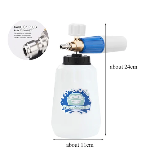 Imagen 2 del producto limpieza coche pulverizador de espuma para coche pulverizador de espuma pistola espuma coche pistola de Lanza de espuma para lavado de coches, pistola de agua de alta presión, Cañón de espuma de conexión rápida 1/4, 1L