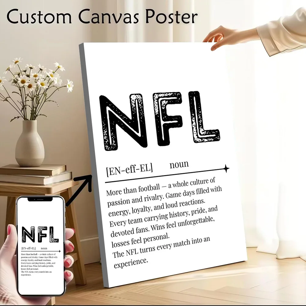 NFL Definition Art Printed Canvas Wall Art Customizable Paintings Poster Perfect Gift for Specialty and Themed Home Decor Items