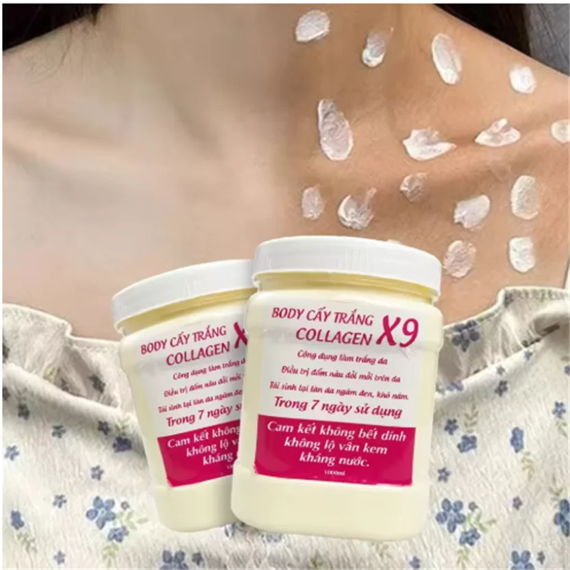 

Крем для тела с коллагеном X9 для осветления и выравнивания тона кожи, не оставляет следов, не липнет, не ощущается липкостью, незаменимое средство для ухода за телом.