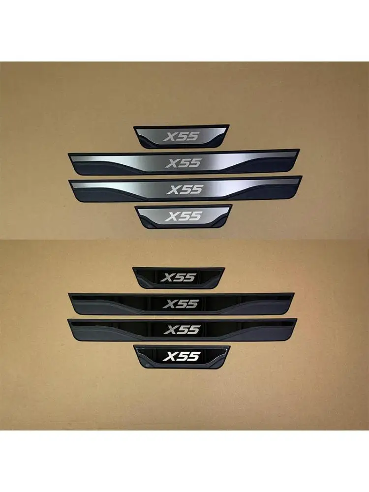 4 szt./zestaw ABS Stal nierdzewna Naklejki na progi drzwi samochodowych BAIC Senova X55 Beijing X55 Akcesoria samochodowe — 2
