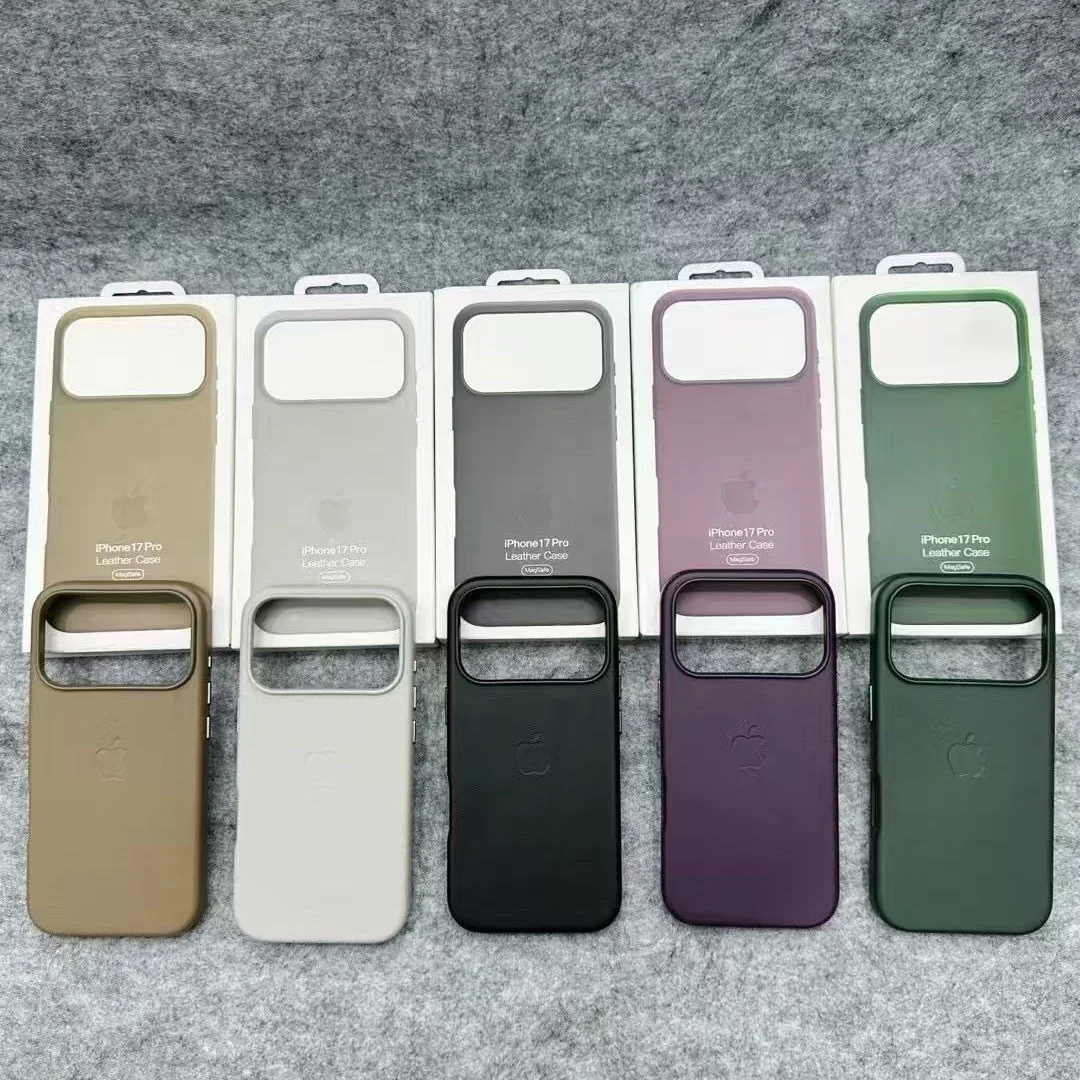 حافظة جلدية أصلية جديدة رسمية مع Magsafe Apple لهاتف iPhone 17 Pro Max 17 Pro شحن لاسلكي مغناطيسي 17 مع غطاء الشعار