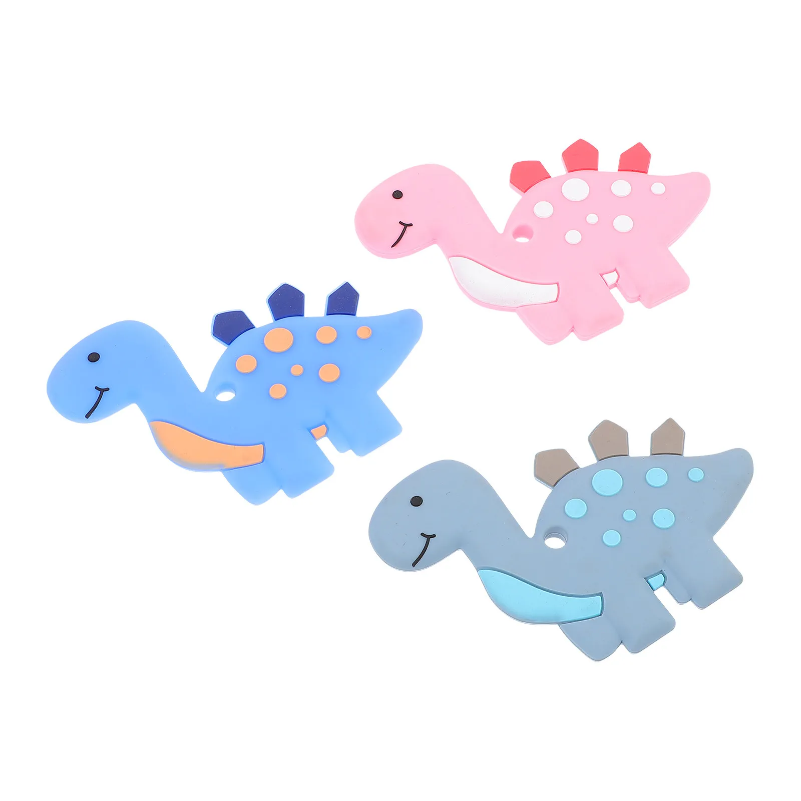 

3Pcs Dinosaur Baby Teether Silicone Infant Chewing Tool Safe Molar Pain Relief Teether Training Baby Teething Toy