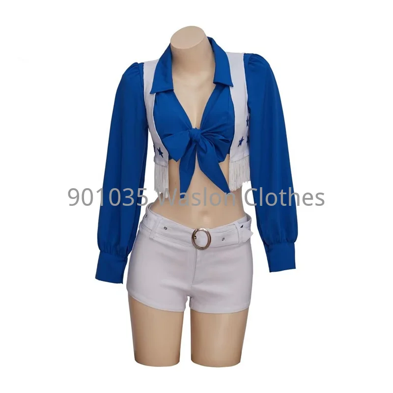 Dallas Cowboys Cheerleader Costume Adult High School Girl Cheerleading Sports Meeting Uniform Top and Shorts Set