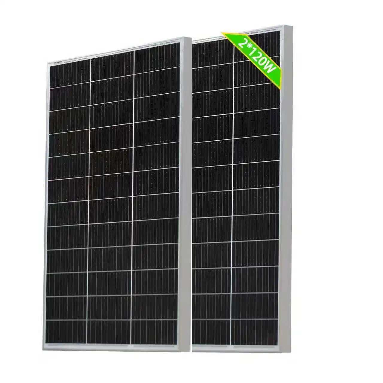 120W 240W Solarmodul aus gehärtetem Glas, monokristallines Solarmodul mit Aluminiumrahmen, 18V Photovoltaikmodul für den Außenbereich, Wohnmobil