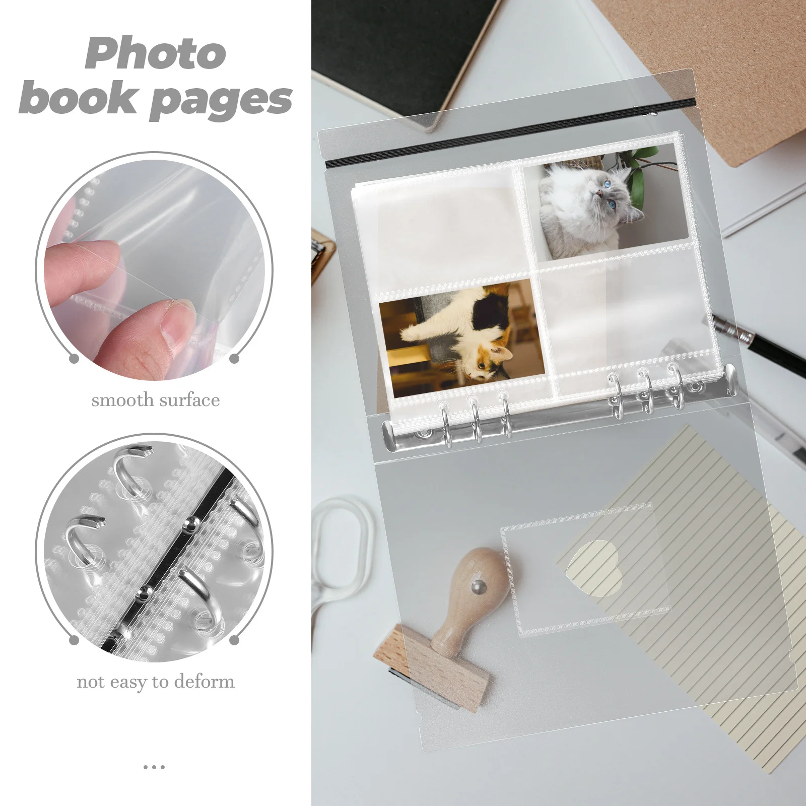 1 مجموعة ألبوم الصور صفحة المجلدات مادة PP واضح فضفاض ورقة تصميم معرف بطاقات الهدايا الائتمانية تخزين مقاوم للماء العملي #1