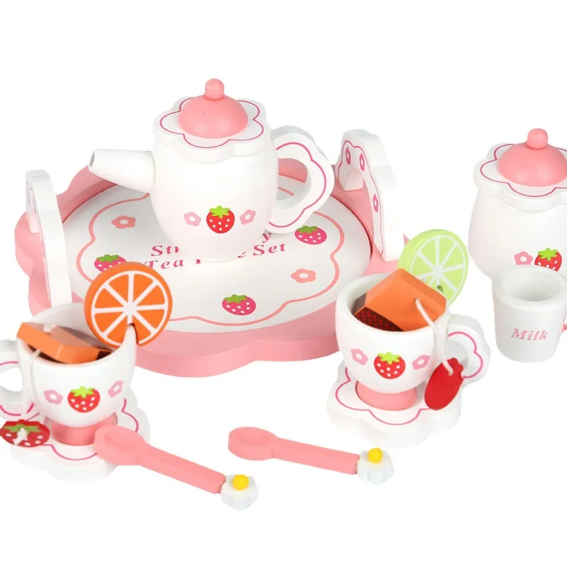 Set di utensili da cucina per bambini, set da regalo per ragazze, set da tè pomeridiano bianco limone, utensili da cucina per la casa