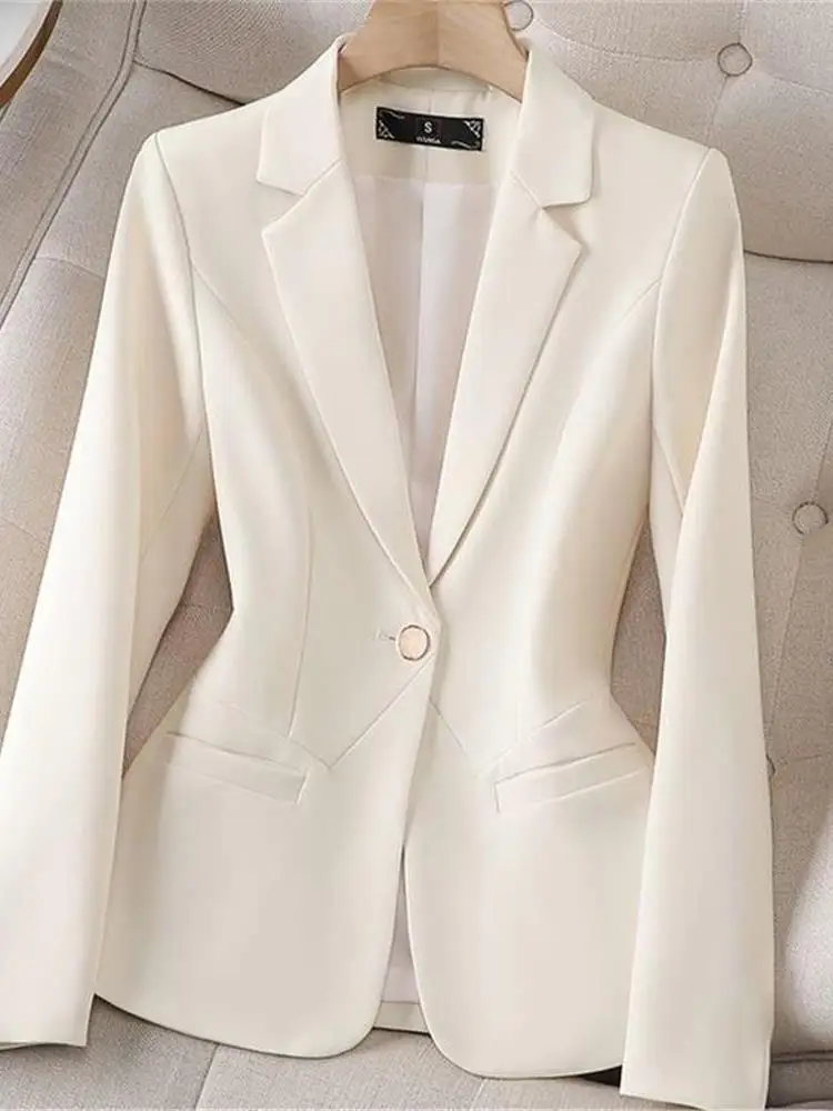 

Ele Casual Women's Jaet Waist-Cinching Light Beige Spring Autumn New Korean Sle Long Sve Faion Top