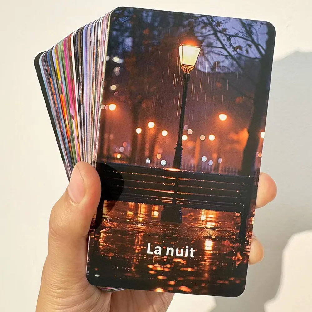 French Oracle Cards, Time Tarot Cards, Divine Timing Oracle Cards, Answers to Your Timing Related Questions, 12x7cm, 54-Cards