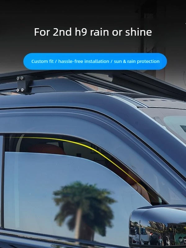 Window Ventilation Sunshade for 2nd Haval H9 2024-2026 Car Rain Visor Side Window Sunshade and Rain Shield External Modify Parts