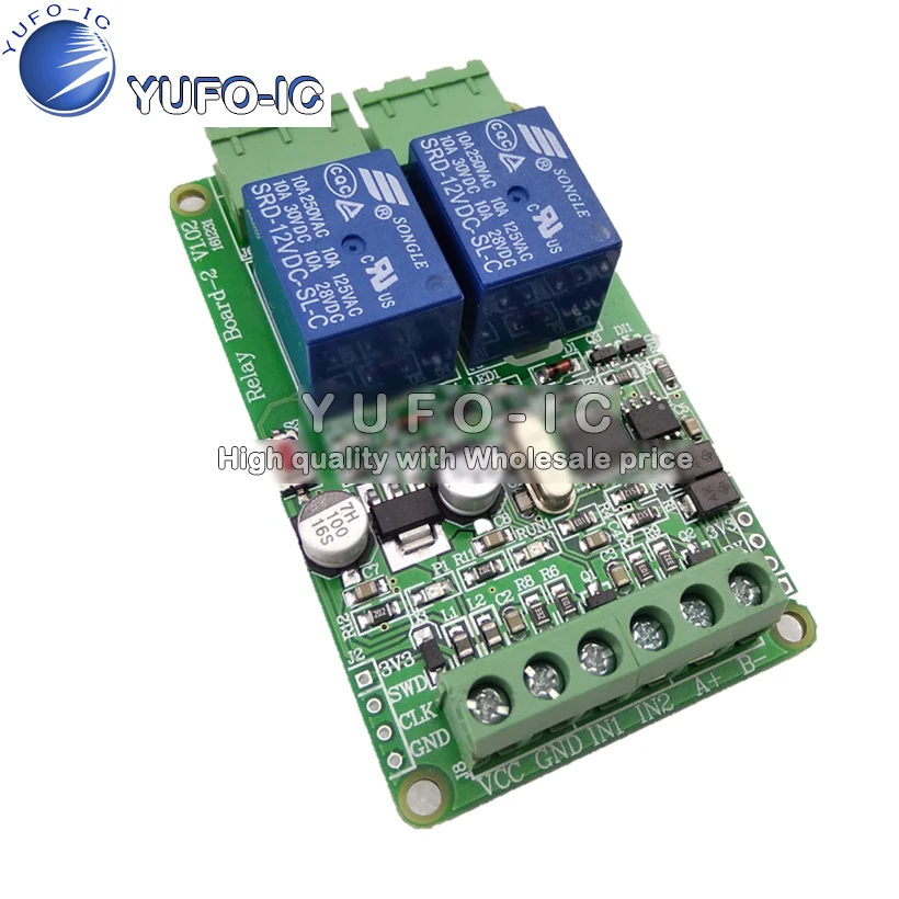 Modbus-Rtu 2 Channel Relay Output 2 Channel Switch Input TTL/ RS485 Interface Communication