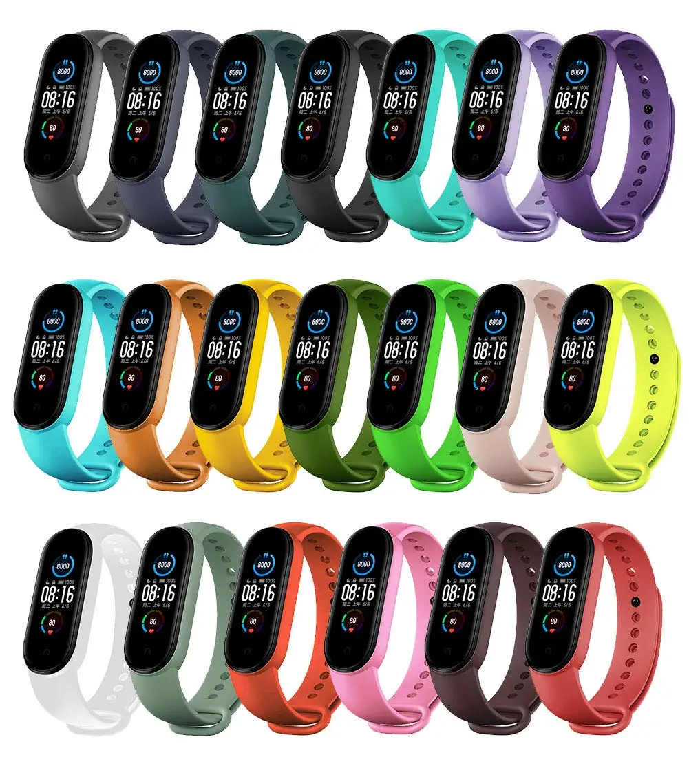 Replacement Wristband For Xiaomi Mi Band 5 4 3 6 nfc Strap Silicone Bracelet For Xiaomi Band 7 4 5 6 nfc Wrist Color TPU Strap