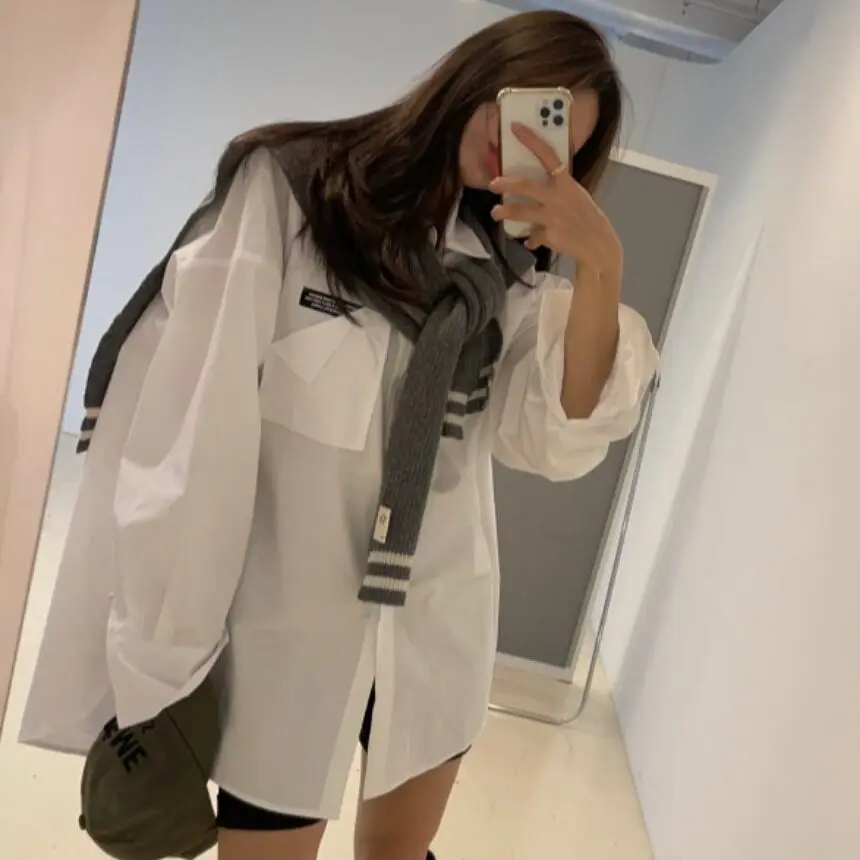 

Loose Women's irt Dongda Gate Design Sense Small ence Casual Cotton Long Sve Button up Classic Sle Faionable