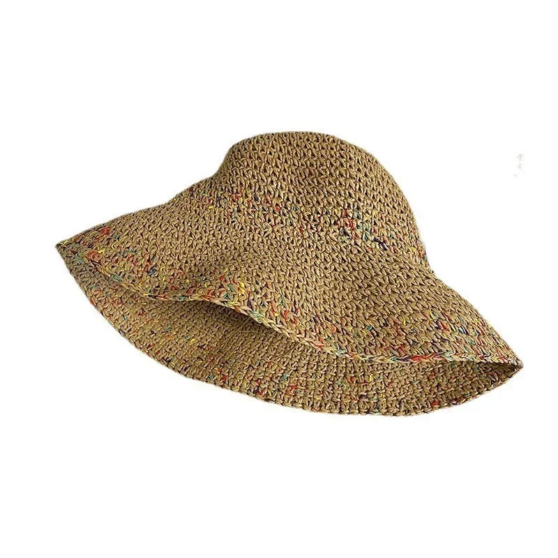 Summer Sun Hats for Women Straw Hat Showing Face Small Bucket Hat Large Brim Sunshade and Sunscreen Seaside Beach Cap