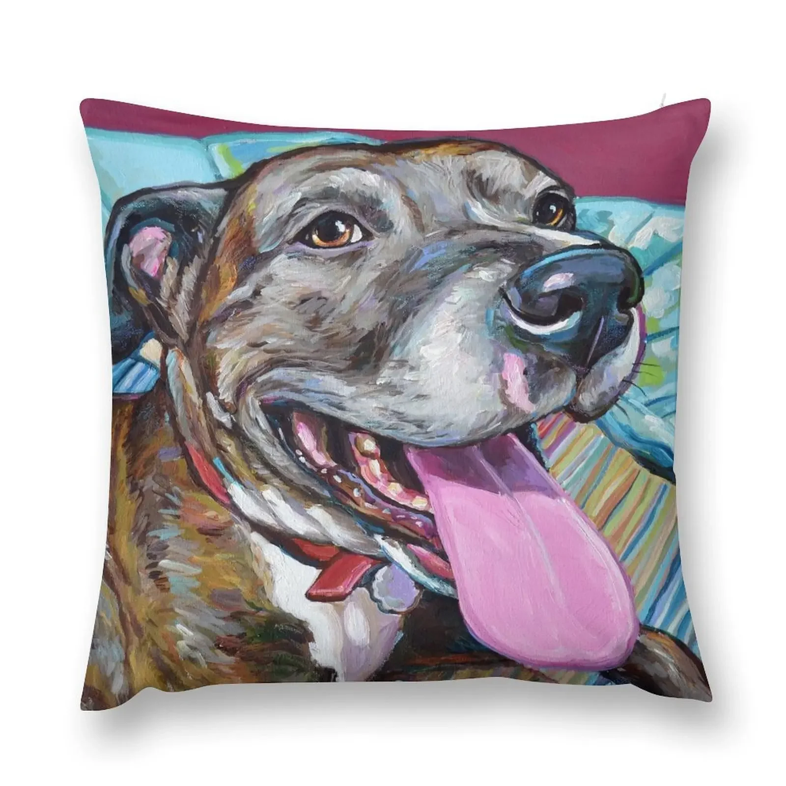 Fawn Brindle Pitbull Mix Rescue Dog Throw Pillow pillowcases for sofa cushions Cushions Cover Sofa Cushions Covers pillow