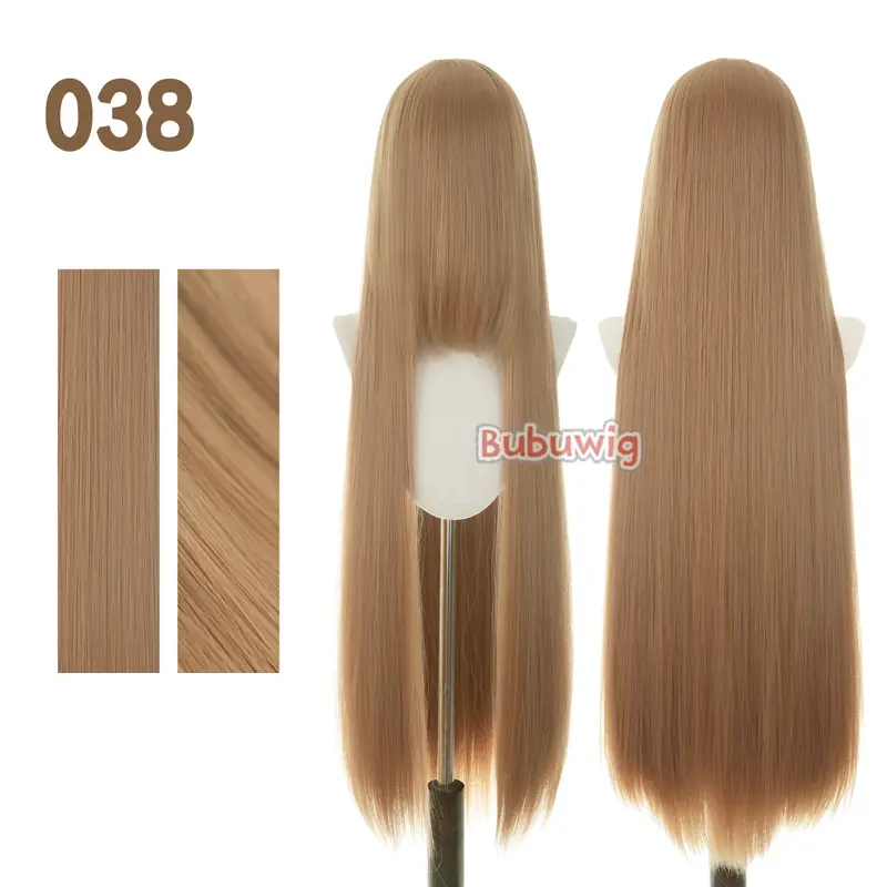 Bubuwig Synthetic Hair 100cm Long Straight Pure Color Cosplay Wigs Over 100 Colors Black White Red Blue Brown Wig Heat Resistant - Image 10
