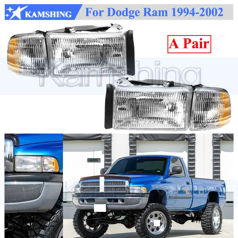 

Комплект галогенных передних фар Kamshing (пара) для Dodge Ram 1994-2002, без ламп