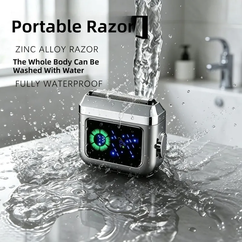 BBNV-For Home& Travel Portable Electric Rotary Shaver-Rechargeable, Waterproof, 5 Blades Included