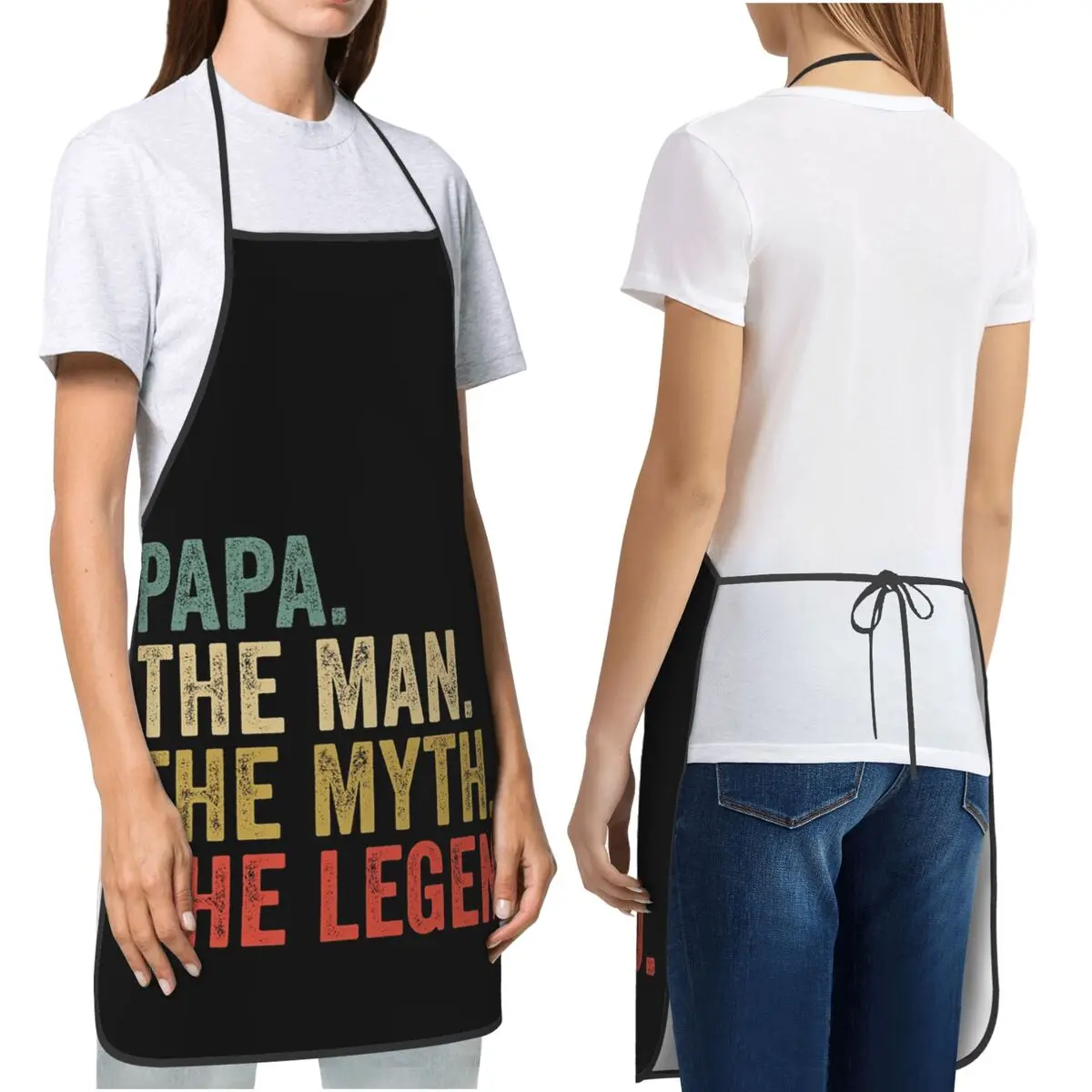 Papa The Man The Myth The Legend Retro Fathers Day Aprons Chef Cooking Baking Tablier   Bib Kitchen Cleaning Pinafore  Painting