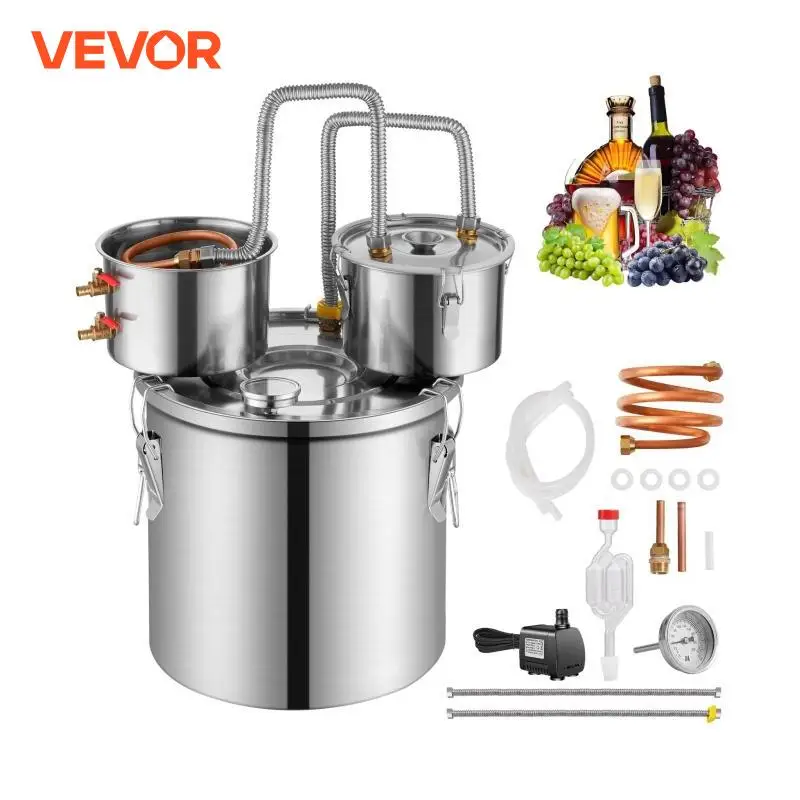 

SucceBuy Спиртовой дистиллятор из нержавеющей стали для воды, спирта, быстрое охлаждение, двойной конденсаторный дистиллятор, комплект для вина, виски, бренди