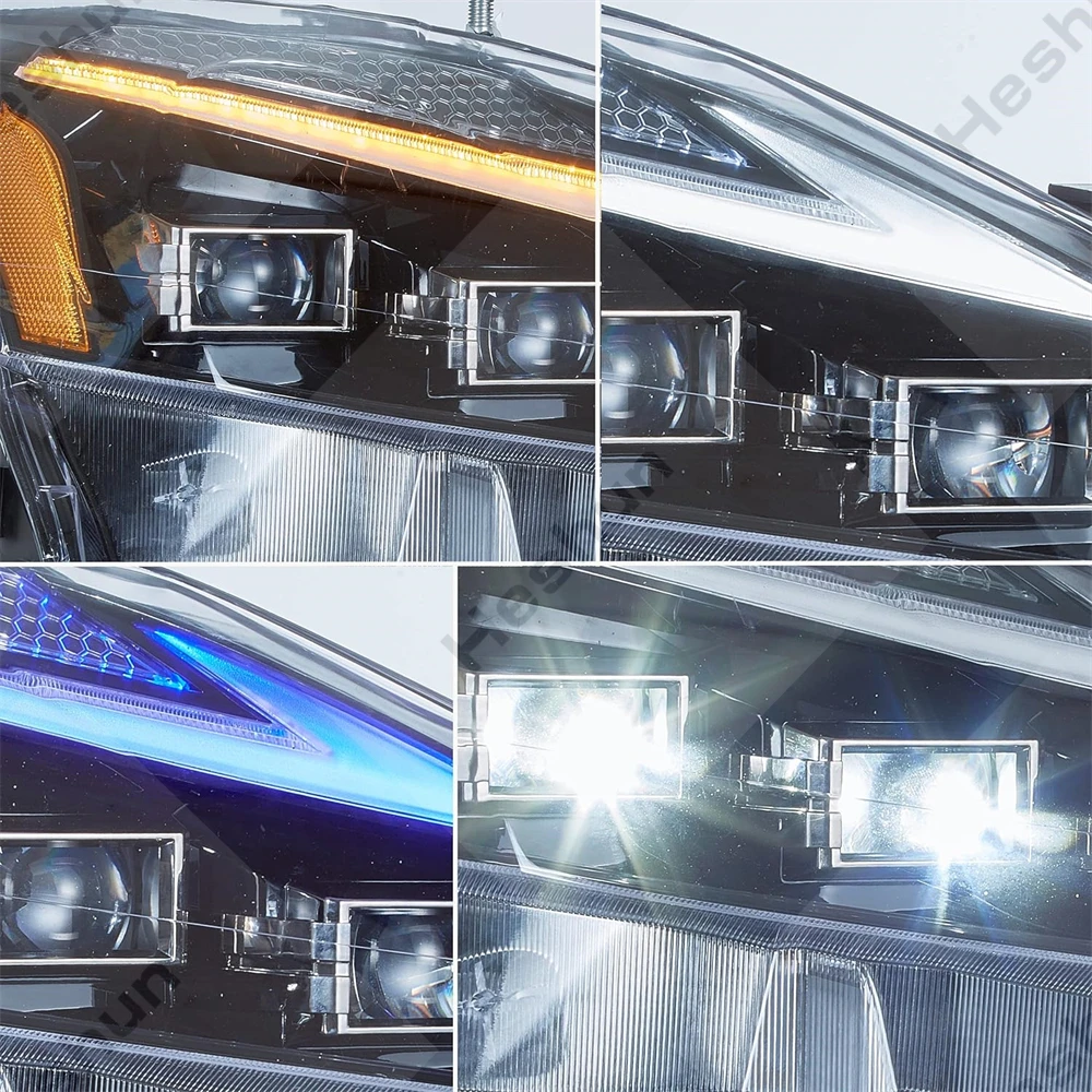 Pair Led Headlights For Lexus IS250 IS250C IS350 IS350C IS220d 2006-2013 Front lamp Head Light W/Dynamic Animation W/Amber Lamps