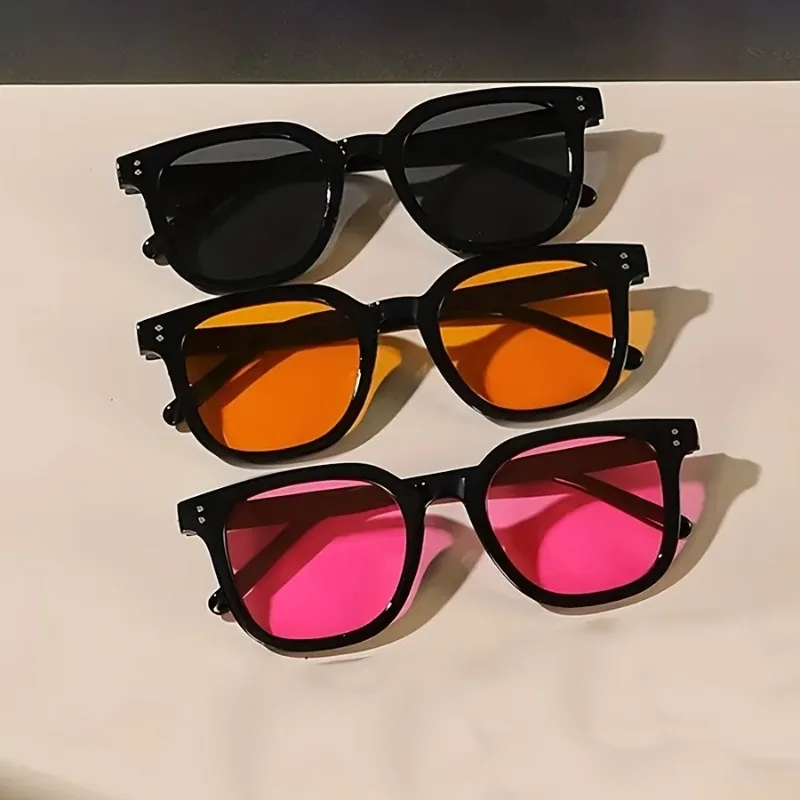 3pcs Square Simple and Fashionable Glasses for Both Men and Women, UV Resistant and Sunscreen Sunglasses