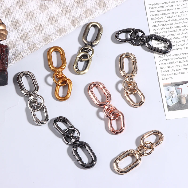 2 قطعة مشبك دوار كليب مزدوج الرأس المعادن جراد البحر مخلب المشابك لصنع المفاتيح DIY بها بنفسك الحرف اكسسوارات